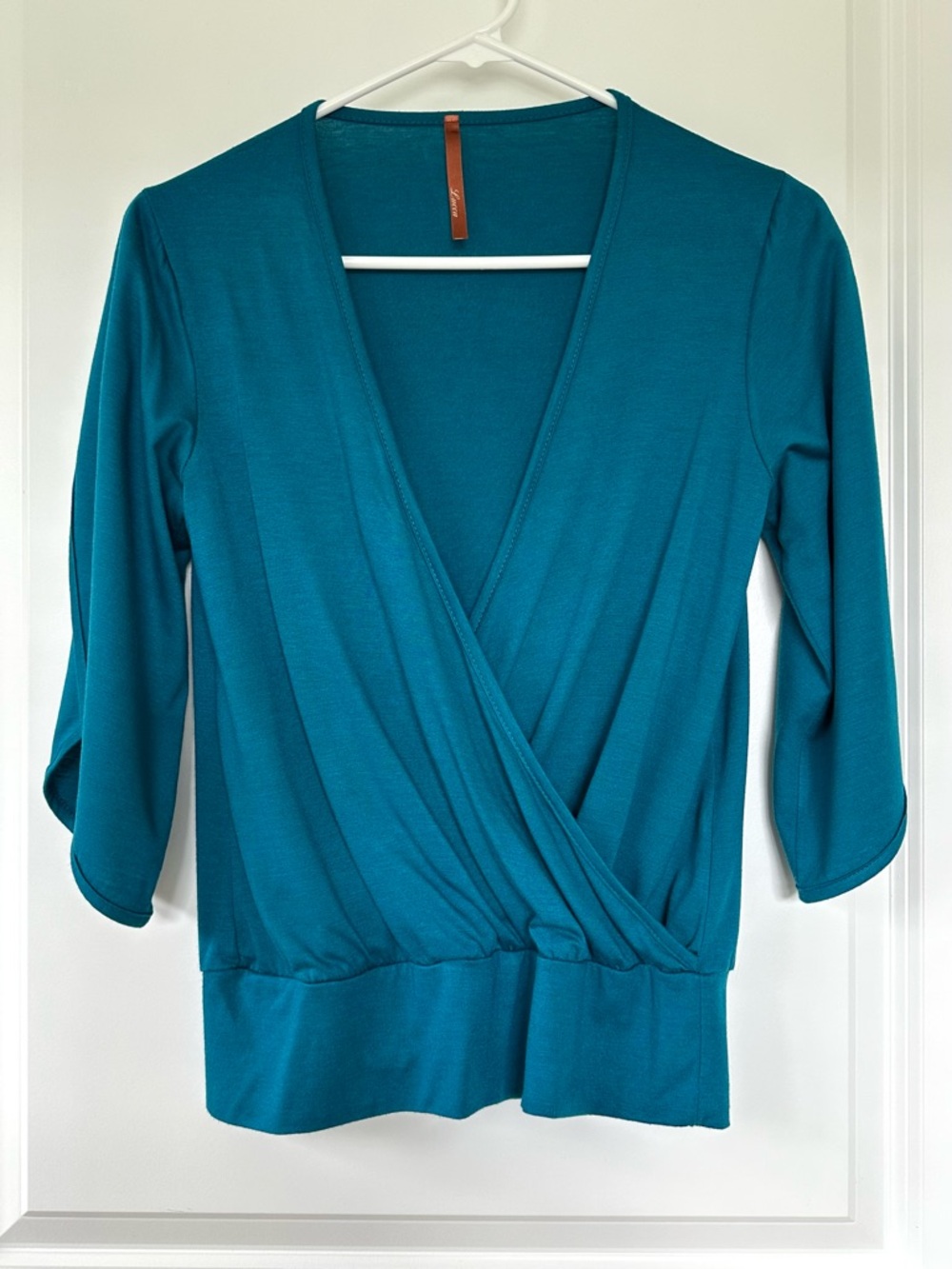 Vintage 2000’s Lucca Teal V-Neck Open Sleeve Top